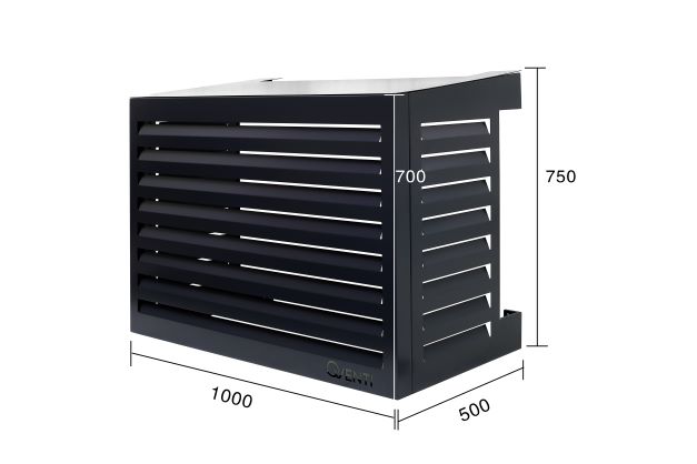 Qventi Airconditioner ombouw achterplaat zwart 100*75 smal zwart - Afbeelding 3