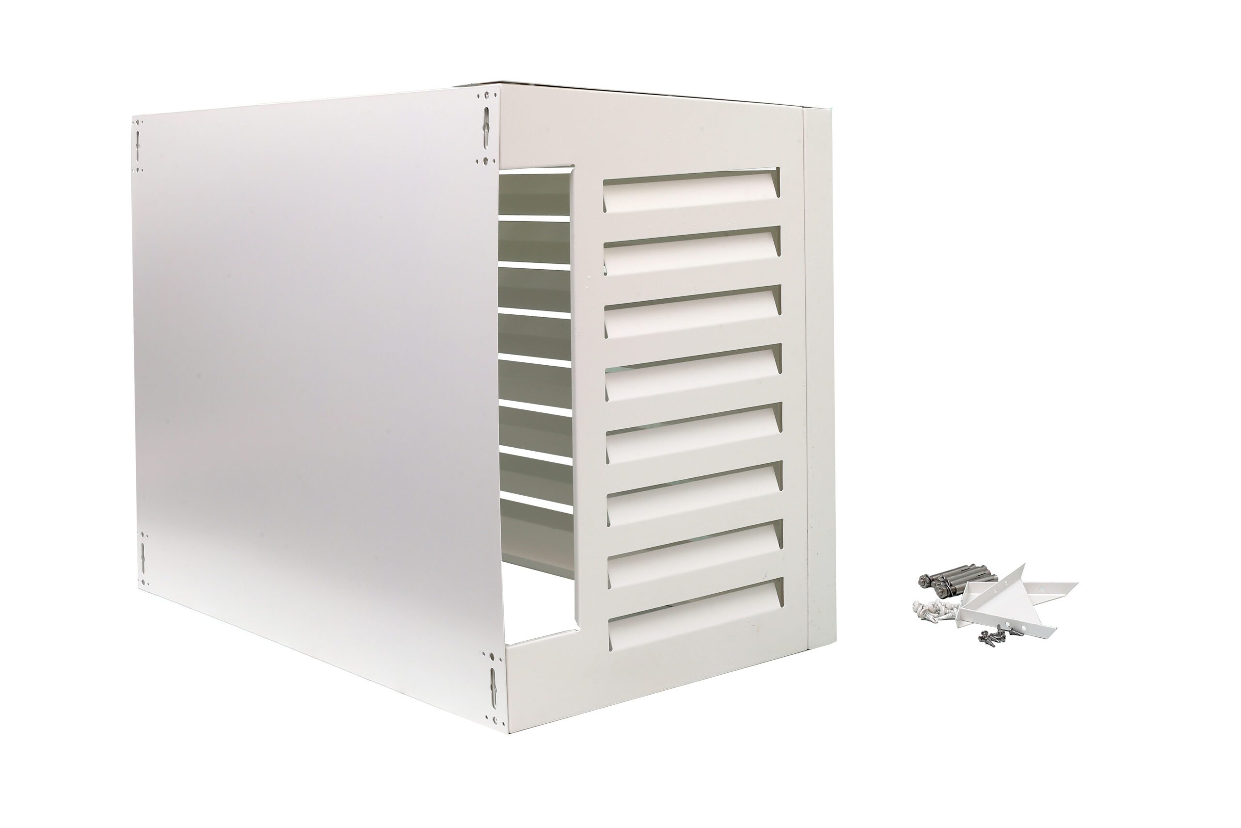 Qventi Airconditioner cover louvre Wit Zwart 100*75