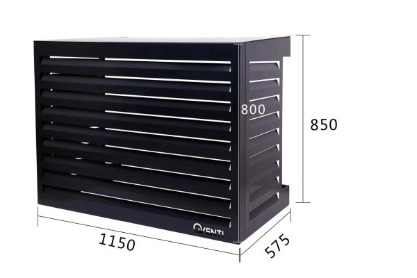 Qventi Airconditioner Zwart ombouw cover louvre basis 130*115*65