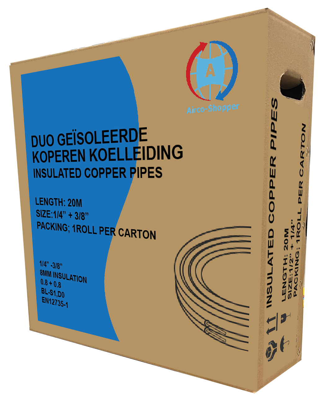 Airco-shopper koelleiding 1/2*1/4 rol 20 meter