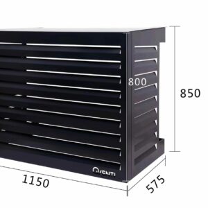 Qventi Aluminium Zwart  Airconditioner ombouw  115*85*57 Medium