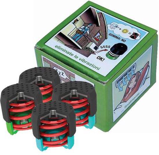 Trillingsdempers voor airco buitenunits 30 tot 55 kg 2x blauw 2x groen